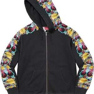 Supreme Skulls Zip Up Hooded Sweatshirt